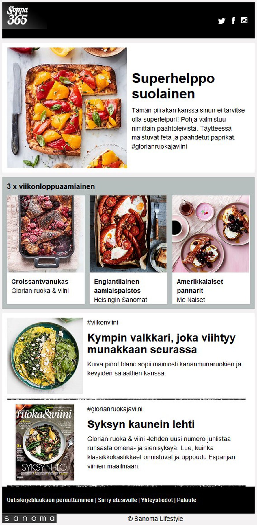 Tilaa Soppa365:n uutiskirje, saat inspiroivat ruokaideat omaan  sähköpostiisi! | Soppa365