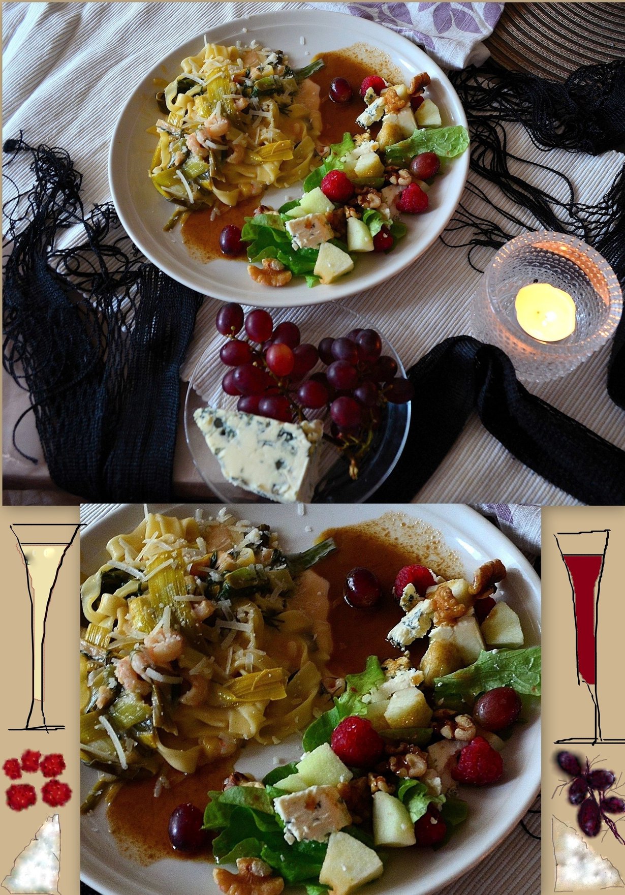 Viileän tunnelmallisten raikkaiden hetkien siivittämä pasta endiivillä