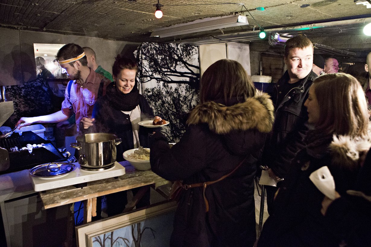 Pop up -ravintola Pikku-Berliini palveli helsinkiläisiä helmikuussa 2013. Kuva: Tuomas Sarparanta.
