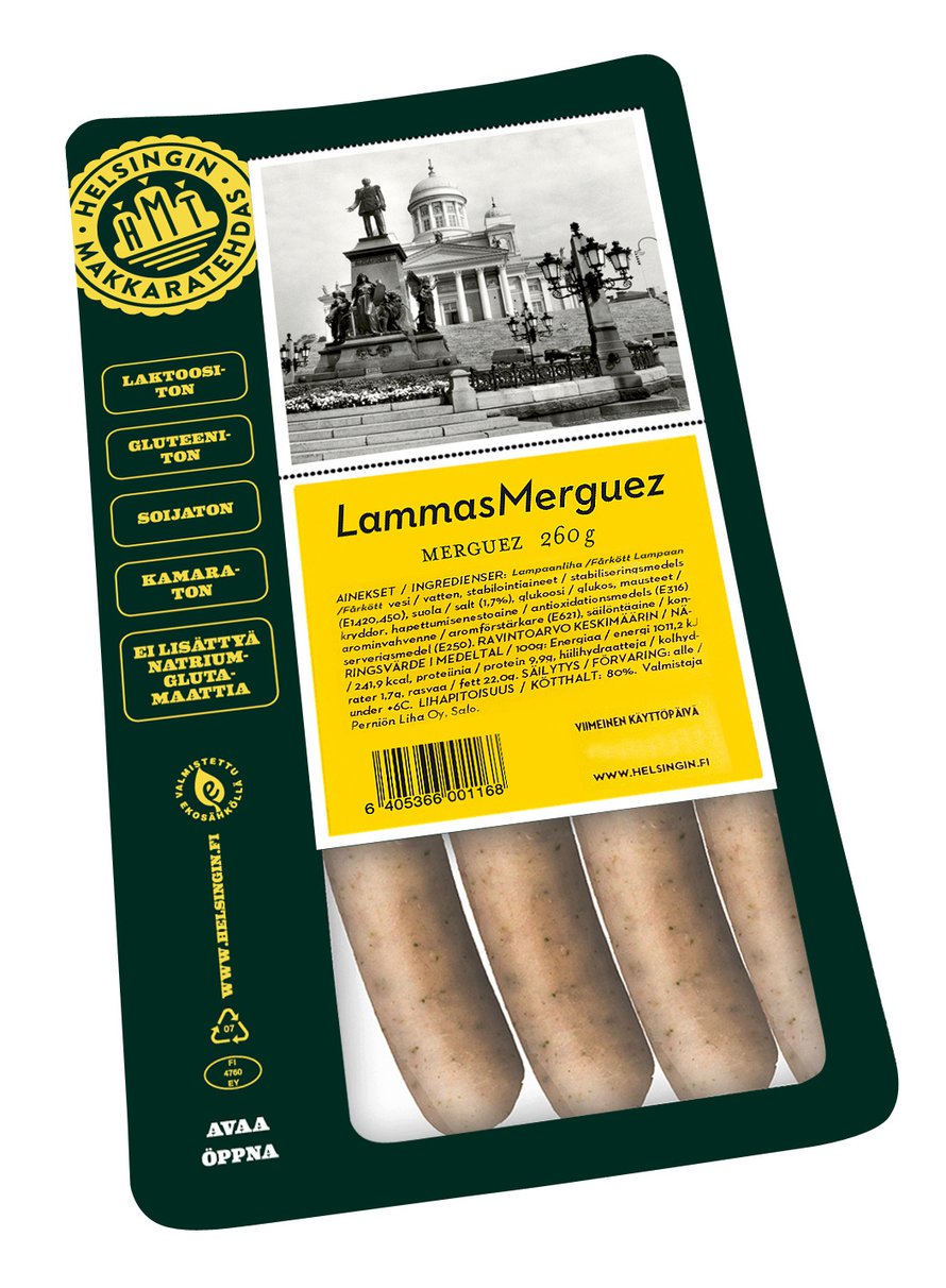 Lammasmerguez lämmittää muttei polta.