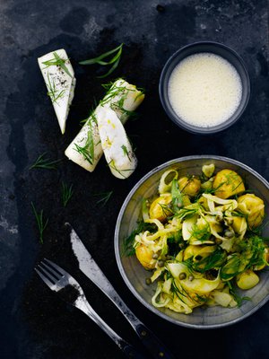 Hyvä uutta vuotta, perunasalaatti toivottaa.
Kuva: <span class="photographer">Sami Repo.</span>